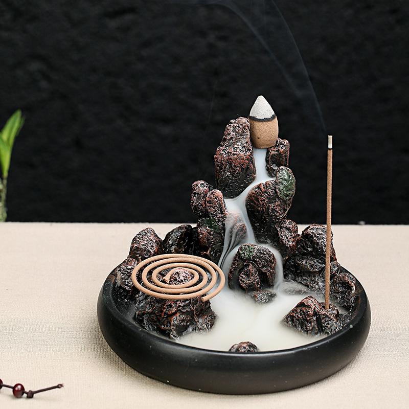 High Mountain Flowing Water Smoke Burner