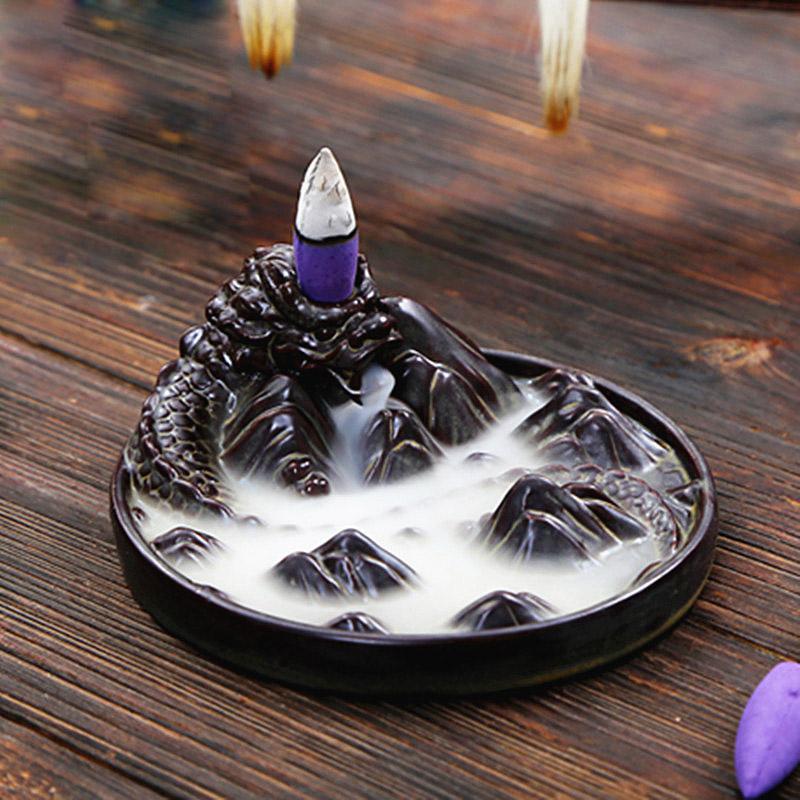 High Mountain Flowing Water Smoke Burner