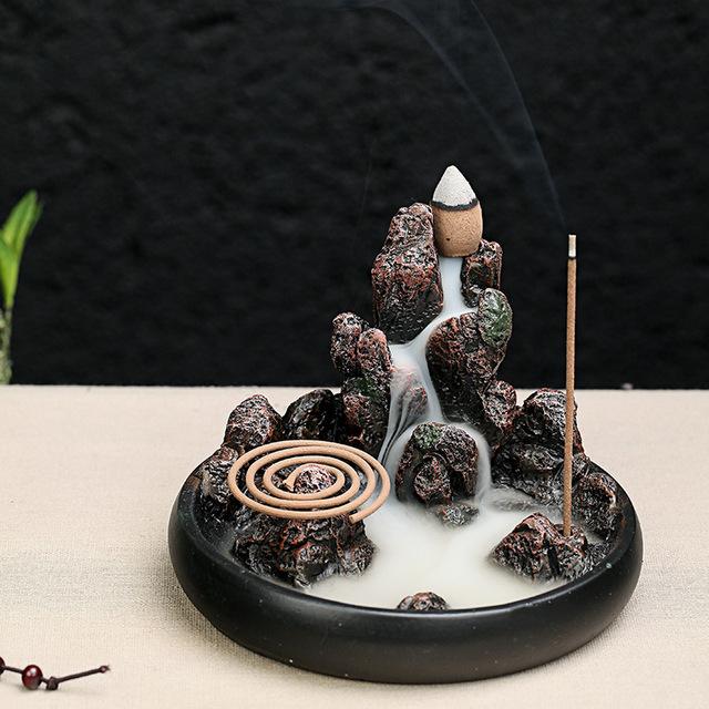 High Mountain Flowing Water Smoke Burner